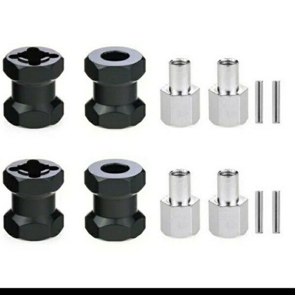 ●●15mm 黒●●即決価格●送料無料●● ●アルミ ロング ホイール ハブ ● ラジコン クローラー バギー クロカン