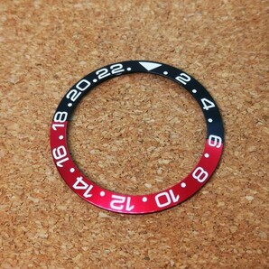 ベゼルインサート ブラック×レッド 外径 38mm 内径 30.5mm 腕時計 ウォッチ カスタム 交換 修理 補修 パーツ MOD 等