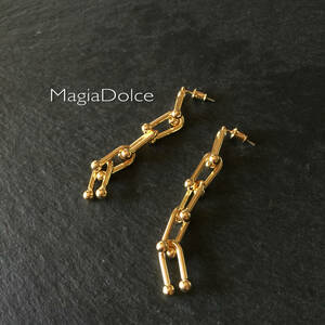  free shipping *MagiaDolce 5428*5 ream chain earrings Gold earrings hoop earrings piece .. earrings gold chain earrings Gold hoop earrings 