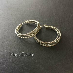 送料無料*MagiaDolce 5169●silver トリプルフープ シルバーピアス フープピアス シンプルピアス 大人シンプル レディースピアス 銀