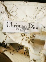 ○ 超希少美品 vintage CHRISTIAN DIOR クリスチャンディオール レディース ホワイト パンチング ラムレザー コート アウター 上着 38表記_画像3