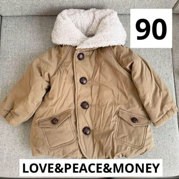 Love&Peace&Money コート 定番 中綿 90cm ダウンジャケット ベビー服