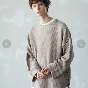 shiki tokyo OVERSIZED SIDERACE STITCH KNIT / オーバーサイズサイドレースステッチニット