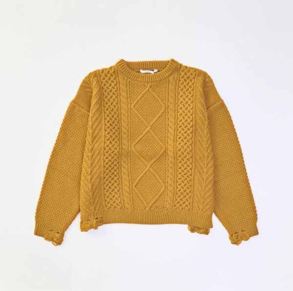 VICTIM ヴィクティム DAMAGE CABLE KNIT ビッグシルエットダメージケーブルニット VTM-21-N-127