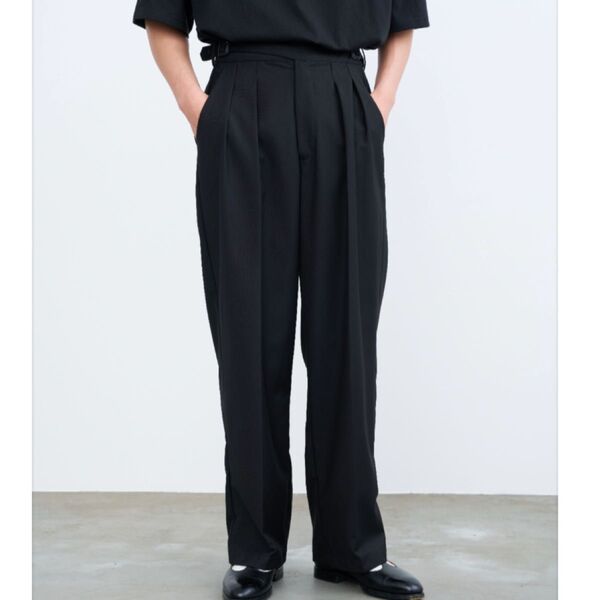 【最終値引】新品 SINSS Two tuck gurkha slacks /2タックグルカ スラックス ブラック