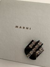 マルニ　ブローチ　シルバー　ブラック　ビジュー　MARNI_画像1