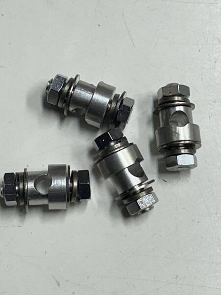 送料込み 未使用 VIVA アルミ軽量パーツ『ドロヨケアルミステーダルマ4個セット 5mmステー用』軽合金(画像が全て)重量1個6g ビンテージ