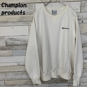 【人気】Championproducts チャンピオンプロダクツ 刺繍ロゴスウェット ホワイト サイズL/2615