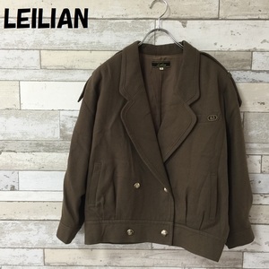 【人気】LEILIAN/レリアン ミリタリー風ジャケット 金ボタン カーキ サイズ9 レディース/3117