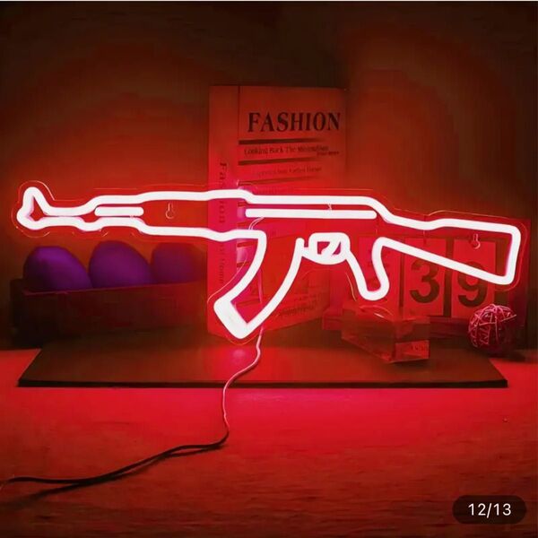 AK47 ネオンライト LED ネオン看板 エアガン 照明 AK74