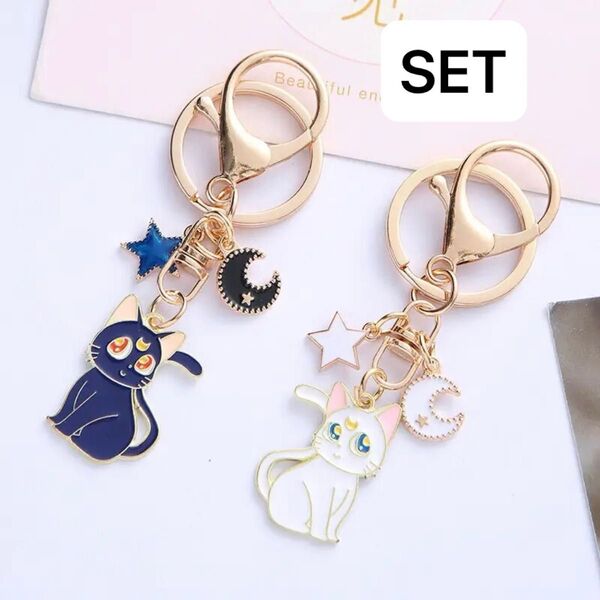 セーラームーン ルナ アルテミス キーホルダー キーリング アクセサリー コレクション