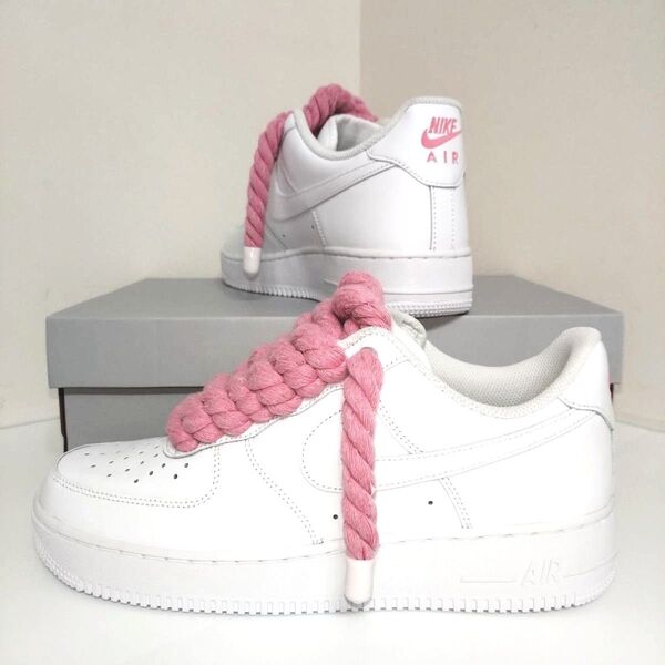 ◆翌日発送◆27.5cm ROPE AF1 PINK ヒールロゴ同色 ロープカスタム 新品未使用