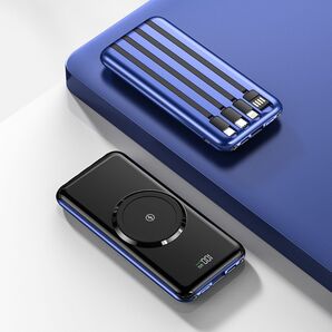ブルー/50000mahモバイルバッテリー★ワイヤレス充電