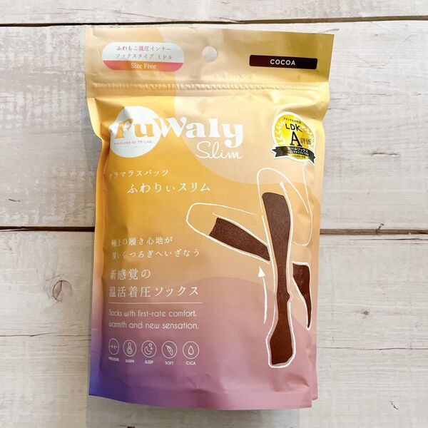 ミドル ココア フリーサイズ グラマラスパッツ ふわりぃスリム 着圧ソックス