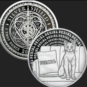 2022 Cat-Astrophe Denial キャットコイン 猫 銀貨 純銀 1oz