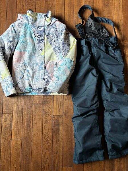ROXY スキーウェア ジャケット ビブ 上下セット セットアップ ジュニア 140 ロキシー