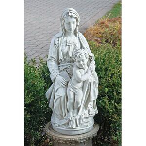 ミケランジェロ「ブルージュ 聖母子像」西洋彫刻洋風オブジェ飾り装飾インテリア置物アウトドア屋外にも聖母マリア像イエスキリスト教会