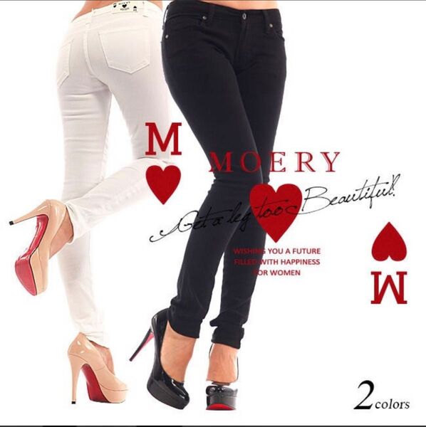 未使用モエリーmoery ブラック ジーンズスキニー パンツL