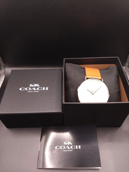 新品!COACH CHARLES 41mm ラウンドSS ケースチョークダイヤル