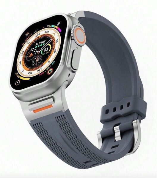 メタル×グレー高級Apple Watchバンド 49/46/45/44/42mm