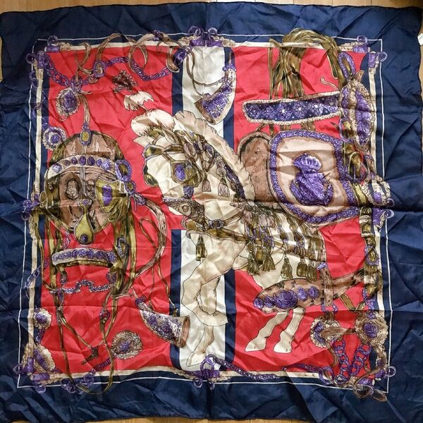 VINTAGE ヴィンテージ ビンテージ シルク スカーフ 抽象画