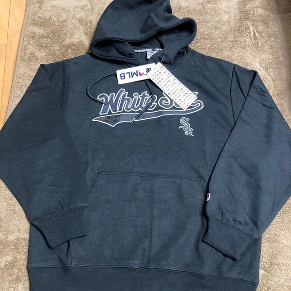 新品 MLB ホワイトソックス スウェットフーディ パーカー ブラック サイズL