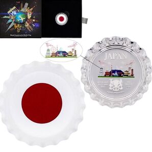 2021年 チャド ボトルキャップ ジャパン 日本 ワールドランドマーク 銀貨 コイン