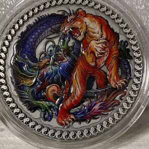 2022 ガーナ タイガー ドラゴン 銀貨 コイン 龍 竜 虎