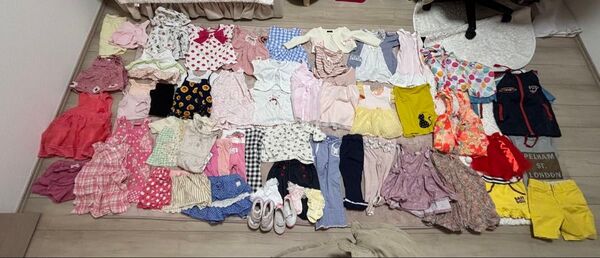 55点 人気ブランド子供服 まとめ売り 大量90cmメイン記名そのまま発送。