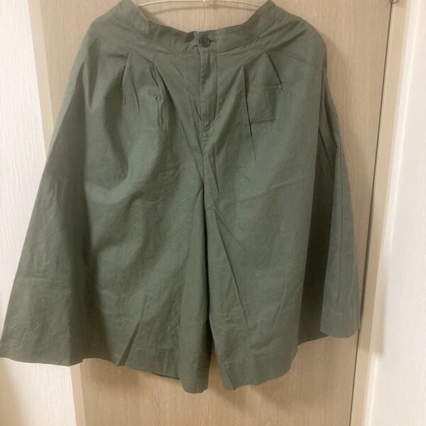ユニクロ リネンコットンワイドクロップドパンツ XLサイズ