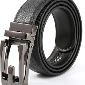 ベルト メンズ ビジネス オートロック式 大きいサイズ 紳士用ベルト 本革 スーツベルト 穴なし 無段階調節 スーツベルト 黒