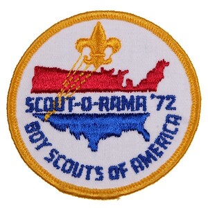 ZF18 70s SCOUT-O-RAMA ボーイスカウト BSA 丸形 ビンテージ ワッペン パッチ ロゴ エンブレム USA アメリカ 米国 輸入雑貨