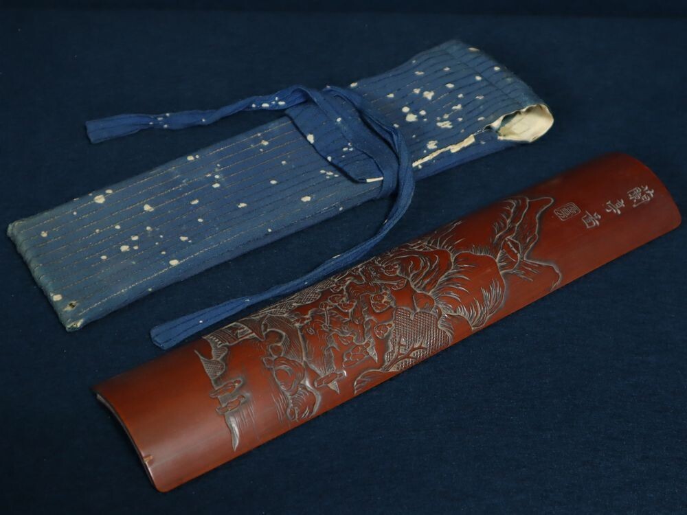 Amazon.co.jp: 003古琴 茶則 茶量 七絃琴 蘭 文人斑竹 竹彫刻 茶