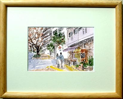 ○Non. 7151 Harima Hill in Light Snow / Chihiro Tanaka (Aquarelle Quatre Saisons) / Livré avec un cadeau, Peinture, aquarelle, Nature, Peinture de paysage