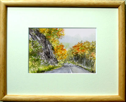 ○No. 6690 Autumn Nidokami Pass / Chihiro Tanaka (Four Seasons Watercolor) / Comes with a gift, Painting, watercolor, Nature, Landscape painting