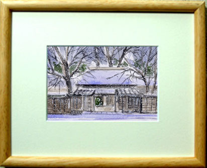 ○No. 6834 Kakunodate Samurai Residence /Chihiro Tanaka (four seasons watercolor) painting/Gift included, painting, watercolor, Nature, Landscape painting