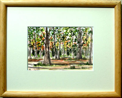 ○No. 7085 November Forest / Chihiro Tanaka (Four Seasons Watercolor) / Comes with a gift, Painting, watercolor, Nature, Landscape painting