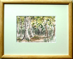 Art hand Auction ○Non. 7092 Au fond de la forêt / Chihiro Tanaka (Aquarelle Quatre Saisons) / Livré avec un cadeau, Peinture, aquarelle, Nature, Peinture de paysage