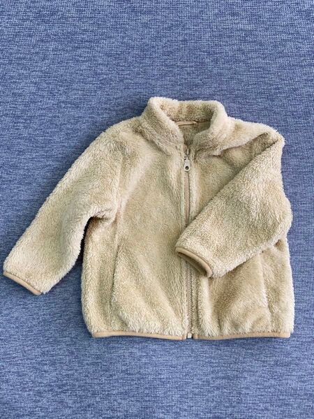 ユニクロ ベージュ フリースジャケット 90cm UNIQLO フリース こども服