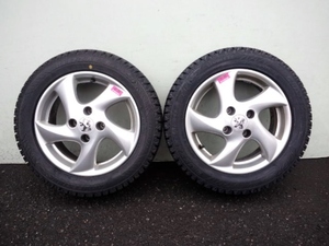 PEUGEOT 206 306 405プジョー純正アルミ 6J +28 4穴108 195/55R15未使用スタッドレスブリヂストンブリザックレボ BRIDGESTONE BLIZZAK REVO