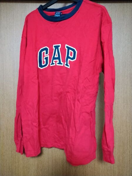 B0120 GAP ギャップ ロゴ入り 長袖Tシャツ 長T 赤 160 XXL