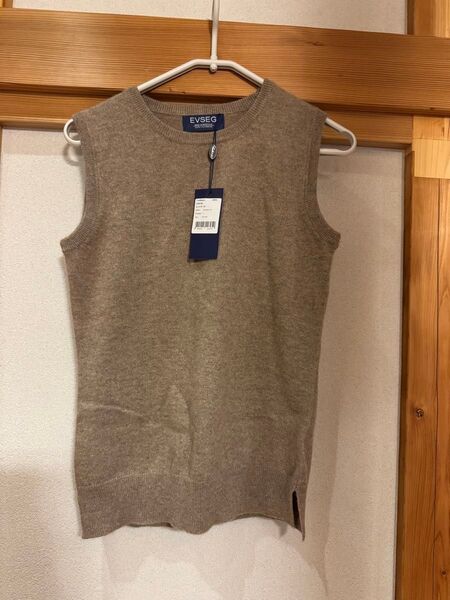 ノースリーブカシミヤニットトップ