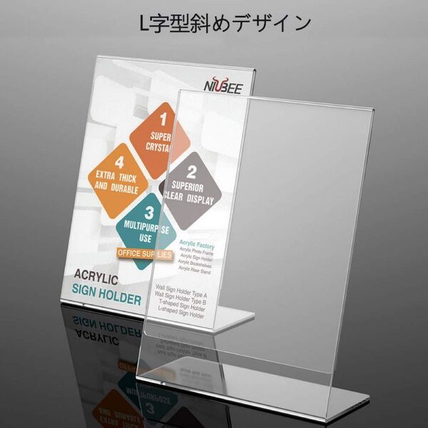 L字アクリルフォトフレーム 写真立て 片面用 アクスタ 100x150mm