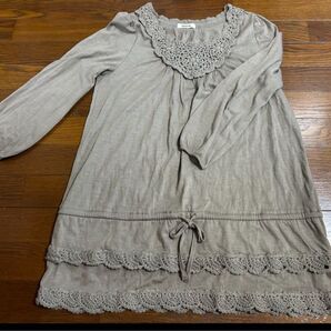 インゲボルグ ピンクハウス チュニック ブラウン 長袖 ワンピース 9号