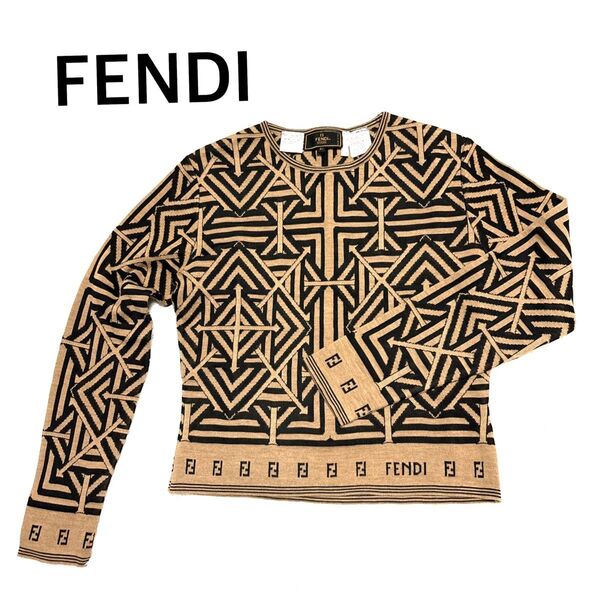 ★美品 FENDI ズッカ柄 ニット アウター 42号