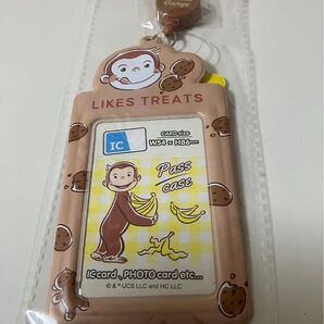 おさるのジョージ リール付きパスケース ICカードケース 定期券 パスケース