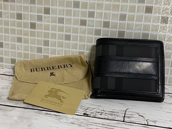 Burberry バーバリー 二つ折り財布 ブラック 財布 札入れ
