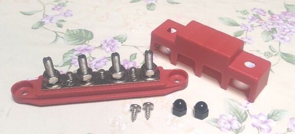 DC48V 250A ターミナルブロック 端子台 接続端子 スタッド 赤
