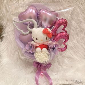 バルーンブーケ キティ ぬいぐるみブーケ 卒業式 オープンハート