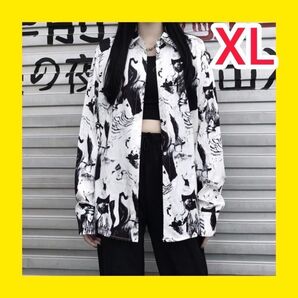 シャツ XL 長袖 虎柄 香港風 ゆったり レディース